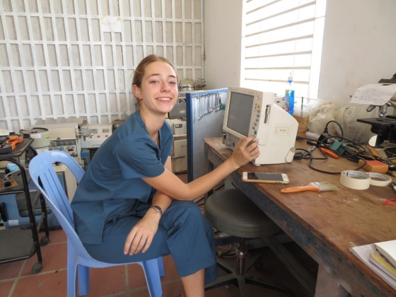 Fixing medical equipment in Cambodia